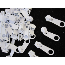 Бігунок на спіральну блискавку номер 3 білий