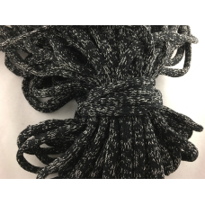 Шнур хб круглий 10 мм чорний із білим