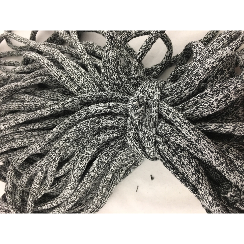 Шнур круглий 10 мм чорно-сірий