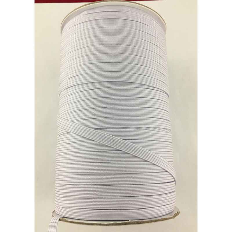 Гумка галантерейна (тасьма еластична) 8 мм біла 100 м