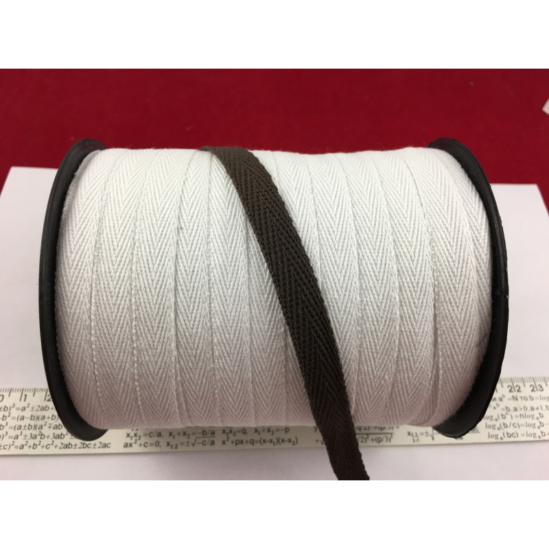 Тасьма бавовна 10 мм коричневого кольору