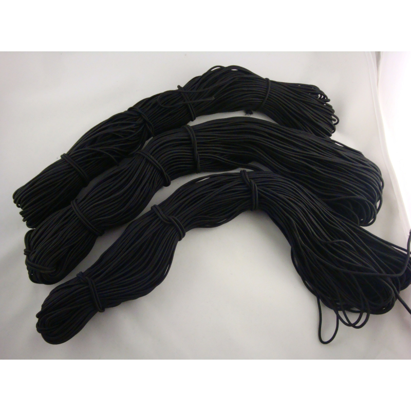 Гумка капелюшна чорна 2.5 мм