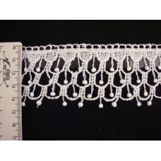 Мереживо 3,5 см білого кольору синтетика