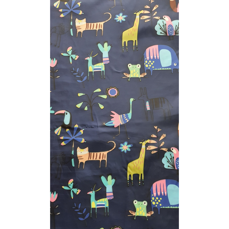 Плащівка дитяча звірята на темно-синьому