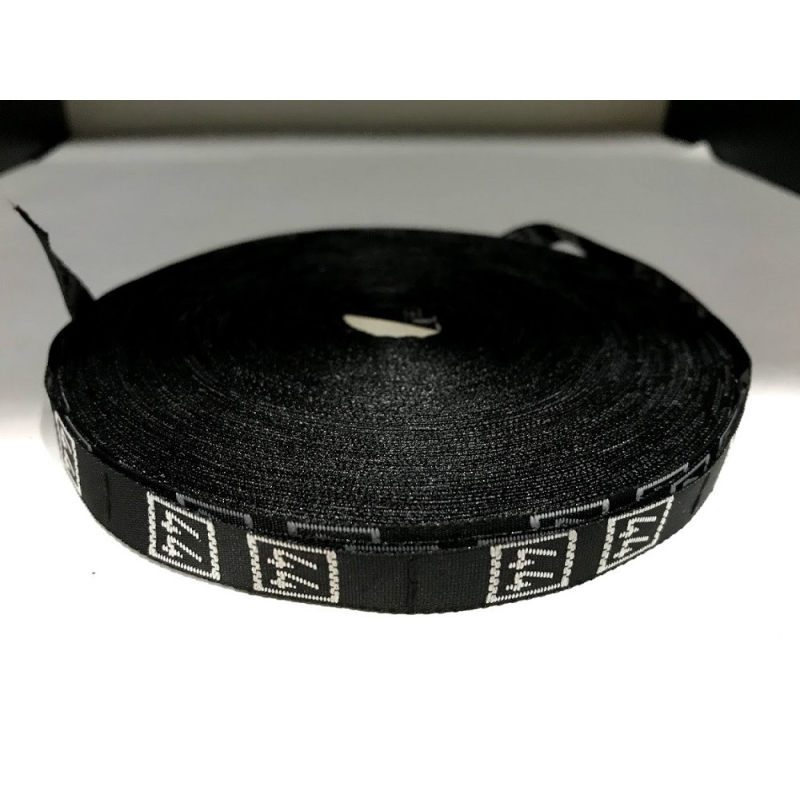 Розмірна стрічка чорна вишита (44)