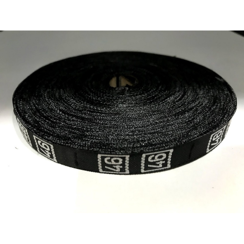 Розмірна стрічка чорна вишита (46)