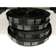 Розмірна стрічка чорна вишита (XS)