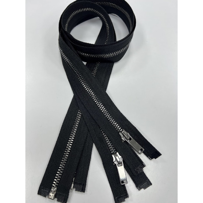 Блискавка металева 80 см (чорна) турція ланки блешень нікель