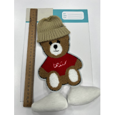 Аплікація плюшева Ведмедик у червоній майці