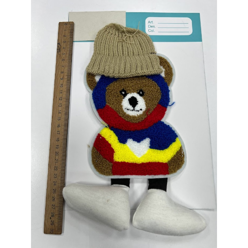 Аплікація плюшева Ведмедик у шапочці