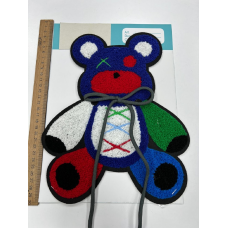 Аплікація плюшева Ведмедик великий синій