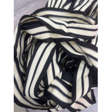 Лампасна тасьма 4 см чорна з 2 молочними смужками 50 м у бобіні