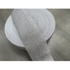 Гумка плоска срібло на білому (ширина 6 см) 25 м