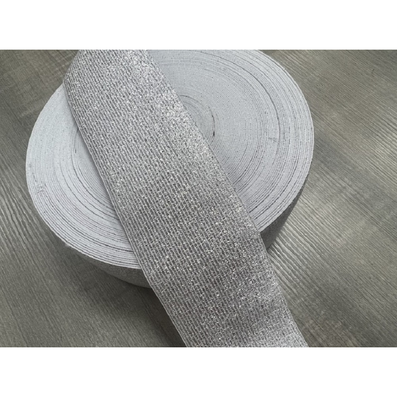 Гумка плоска срібло на білому (ширина 6 см) 25 м