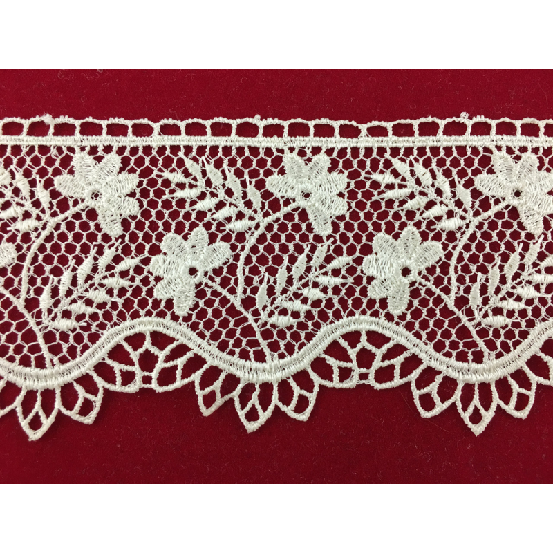 Мереживо поліестер 707 молочного кольору Мереживо поліестер 707 молочного кольору