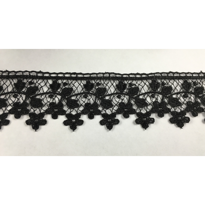 Мереживо синтетичне чорного кольору Мереживо синтетичне чорного кольору