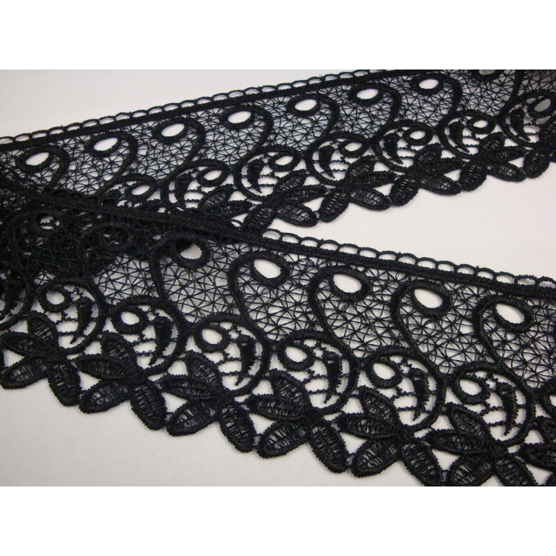 Мереживо 5381 чорного кольору Мереживо 5381 чорного кольору